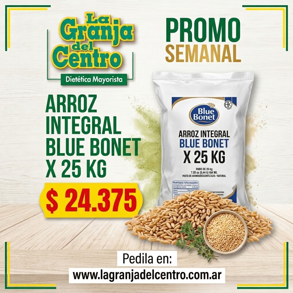 Ofertas y Promociones Arroz Integral BLUE BONNET x 25 kg promo semanal